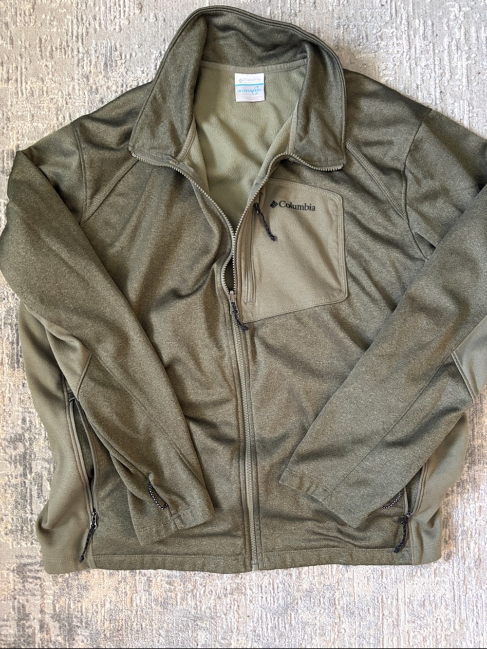 Columbia Men's Olive Green Full-Zip Fleece Jacket
